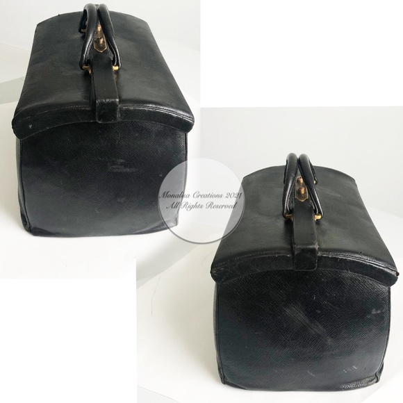 Louis Vuitton Doctors Bag Cabin Train Case Antique Black Grained Leather Rare - Picture 5 of 15